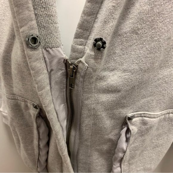 Aritzia Wilfred Roussea Zip Up Cardigan Sweater Light Grey - Picture 9 of 15